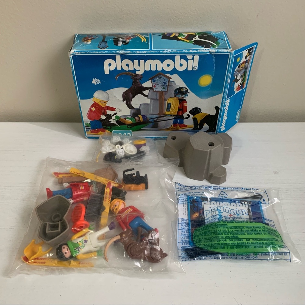 Vintage Playmobil 3843 Rescue Ski Patrol Open Box *Rare* - Picture 1 of 14
